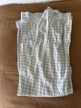 J. Crew Factory Light Gray and White Gingham Pajama Pants